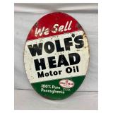 1964 DST WOLFS HEAD MOTOR OIL SIGN 23X30