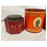 EARLY OCTAGON VELVET TOBACCO TIN