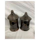10" HEWELL POTTERY BIRD HOUSES
