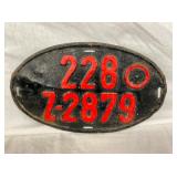 METAL RR SIGN 2280 14X9