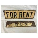 10" AND 12" FOR RENT, MEN SIGNS