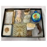 EARLY COMPACTS, VINTAGE PERFUME,DOLL