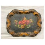 EARLY HANDPAINTED VINTAGE SERVING TRAY