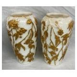 10" BRISTOL GLASS VASES