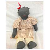 EARLY BLACK AMERICANA RAG DOLL 8X18