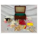 EARLY DOLL TRUNK W/ACCESSORIES