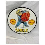 30IN. PORC SHELL MOTOR OIL SIGN