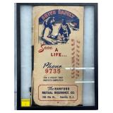 THE HANFORD MUTUAL INS. CO. THERMOMETER 