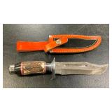 STAG HANDLE KNIFE W/SHEATH