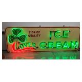 RARE PORC. NEON CLOVER ICE CREAM SIGN