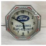 ORIG. 18" FORD DEALER PINWHEEL CLOCK