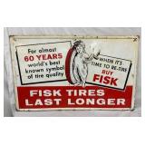 RARE SST EMB. FISK TIRE 1962 SIGN