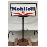 SIDE 2 MOBILOIL SIDEWALK SIGN W/ BASE