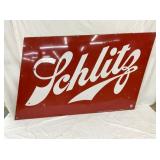 SS ALUM. 1973 SCHLITZ BEER SIGN