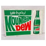 RARE SST EMB. MT. DEW SIGN W/ BOTTLE