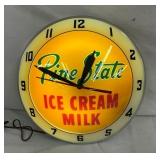 15" PINE STATE DOUBLE BUBBLE CLOCK