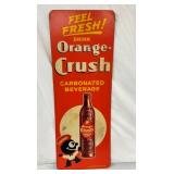 RARE VERTICAL ORANGE CRUSH VERT. SIGN