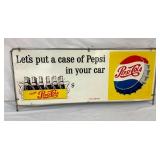 SIDE 2 VIEW PEPSI COLA SIGN W/ FRAME