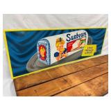 RARE SIGN IN BLUE W/ ORIG. CRATE