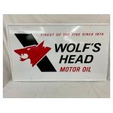 SST EMB. WOLFS HEAD MOTOR OIL SIGN