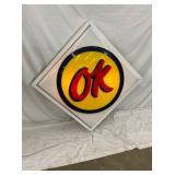 LIGHTUP OK CAN SIGN 48" W/ WOODEN FRAME