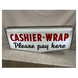LIGHTUP CASHIER WRAP CAN SIGN