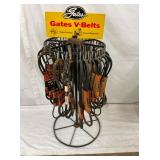 GATES REVOLVING BELT RACK W/ PRODUCT