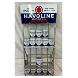 HAVOLINE OIL RACK W/ PORC. SIGN