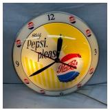 15" SAY PEPSI DOUBLE BUBBLE CLOCK