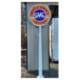 ORIG. 42" DSP GMC SIGN W/ 11FT. POLE