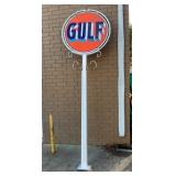ORIG. 42" DSP GULF SIGN W/ 11FT 9" POLE
