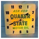17" PLASTIC QUAKER STATE CLOCK