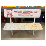 48" M&S OIL CO. WOODEN BENCH