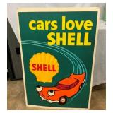 1960 SHELL PAPER AD W/ CAR