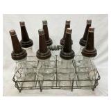 8 BOTTLE OIL RACK W/MASTER BOTTLES W/CAP