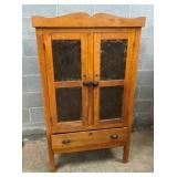 OAK 4 TIN PIE SAFE W/ DRAWER