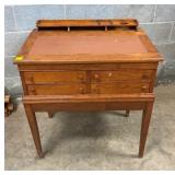 EARLY OAK SPOOL CABINET W/ DESK TOP