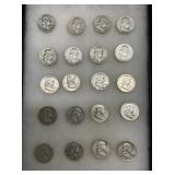 (20) 1949-63 SILVER FRANKLIN HALVES