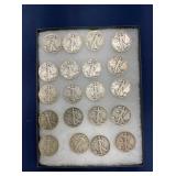 (20) 1937-45 SILVER WALKING LIBERTY 1/2S