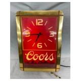 LIGHTUP COORS CLOCK 12X17