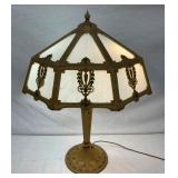 VINTAGE FLAG GLASS PARLOR LAMP
