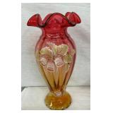 11" ARTIST SIGNED FENTON VASE