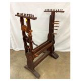 EARLY AMERICAN WOODEN SPOOL RACK