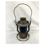 DL&WR RR LANTERN W/ BLUE GLOBE