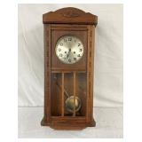 OAK WALL CLOCK 13X32