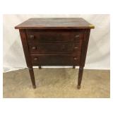 EARLY 3 DRAWER SIDE TABLE