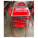 COCA COLA TABLE W/ 4 MATCHING CHAIRS