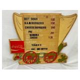 EARLY COKE COVERED WAGON MENU BOARD 
