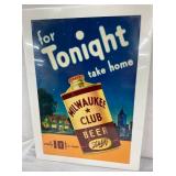 CB MILWAUKEE CLUB BEER ADV. 13X16