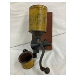 EARLY TIN CLEVELAND COFFEE GRINDER W/CUP